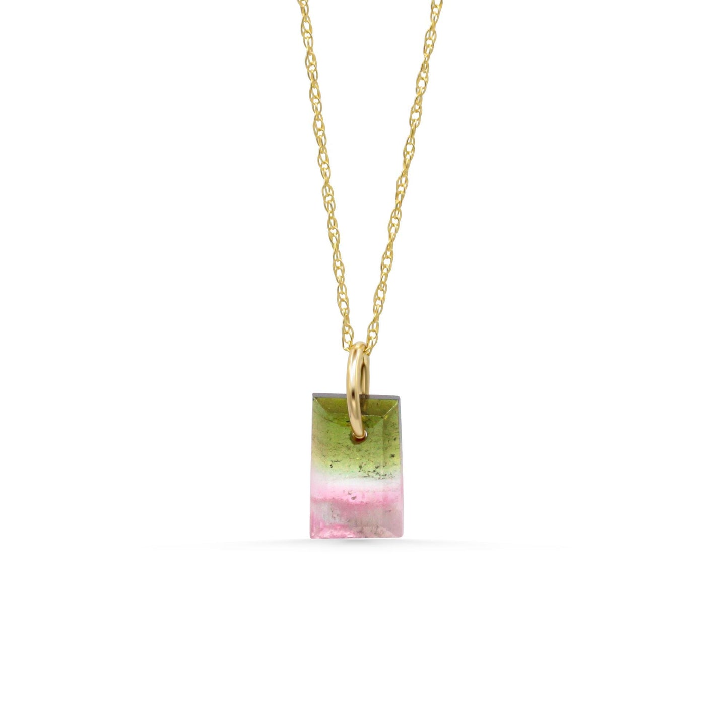 Rosa Verde Watermelon Tourmaline Necklac - One of a kind - 14K