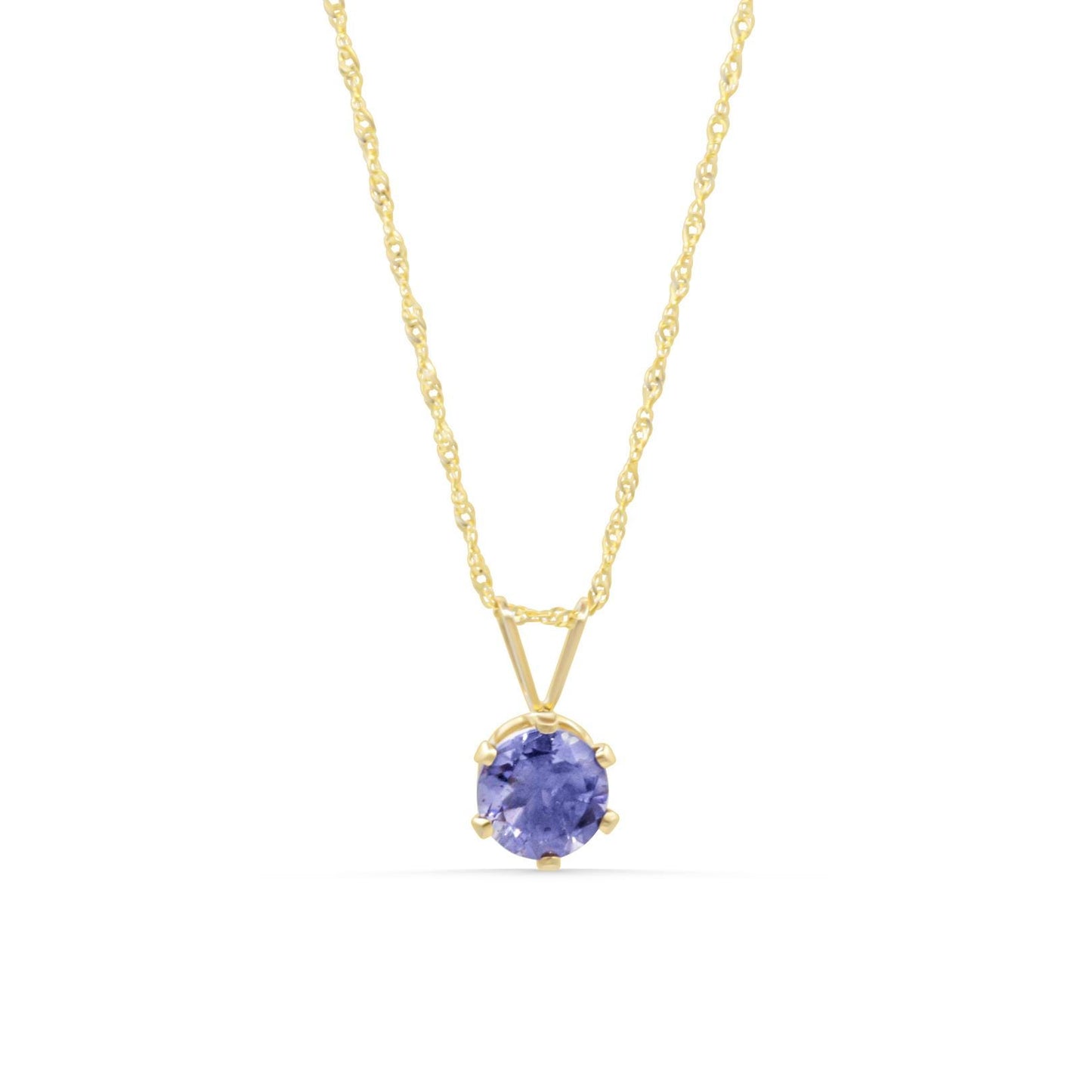 Tanzanite & Solid Gold Singapore Chain Necklace – One of a Kind