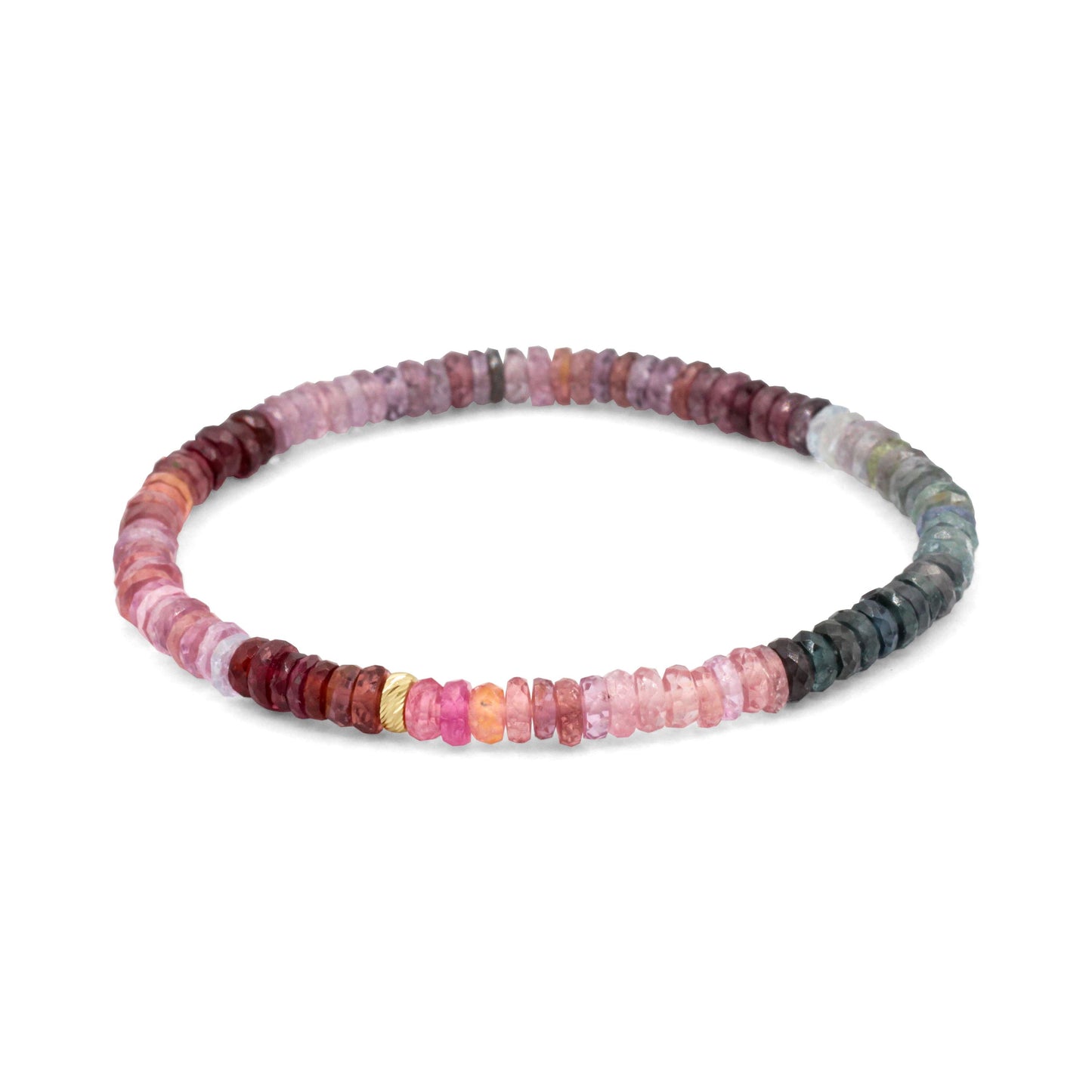 Prism Spinel Bracelet – Multi Spinel Faceted Rondel | Multi Spinel Bracelet, Natural Faceted Spinel Rondel Bracelet, Sterling Silver or 14K