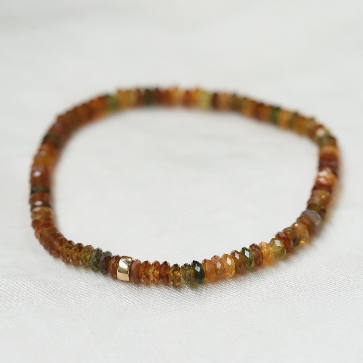 Petro Tourmaline Bracelet, German Cut Faceted Natural Tourmaline, Sterling Silver or Solid 14K Gold, Earthy Gemstone Bracelet
