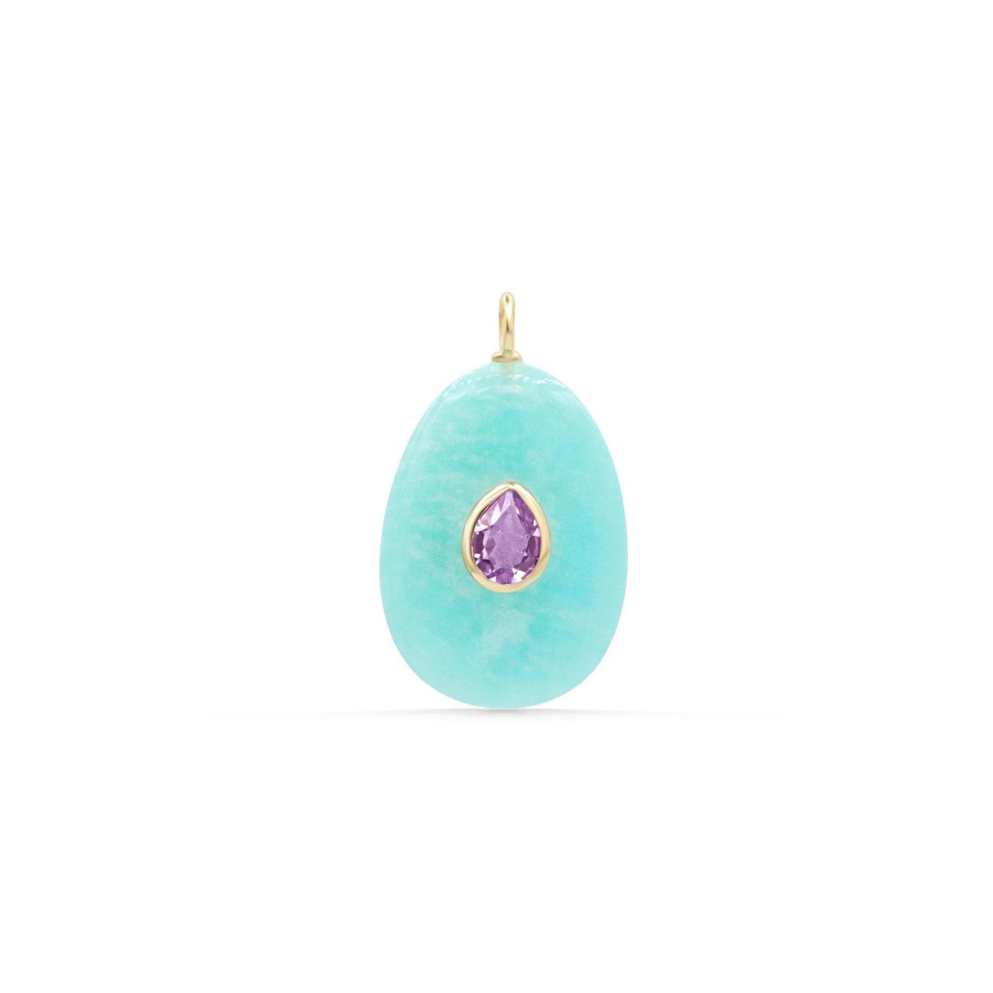 Azzurra Amazonite & Brazilian Amethyst Pendant