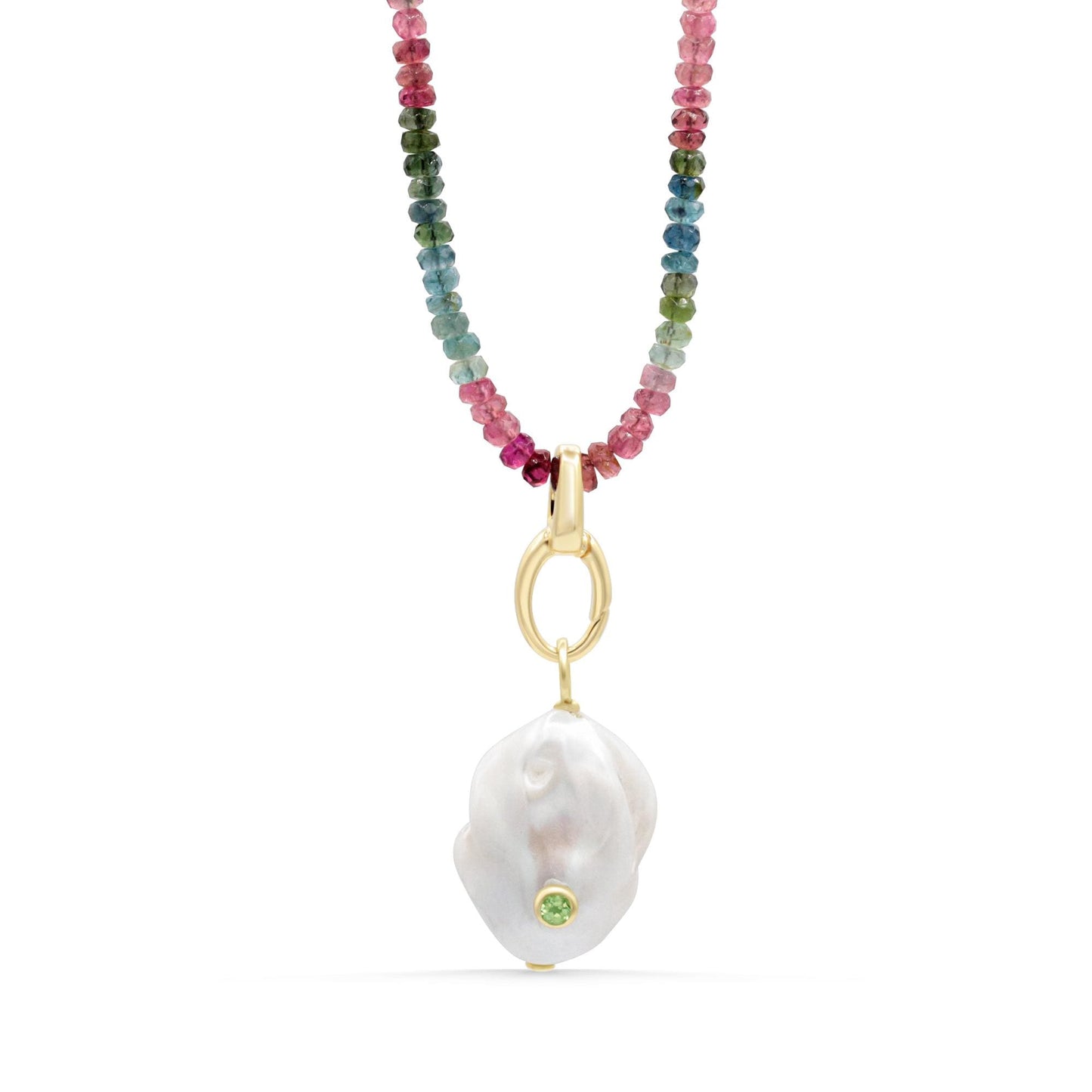 Wildflower – Mixed Tourmaline, Baroque Pearl & Peridot Convertible Necklace