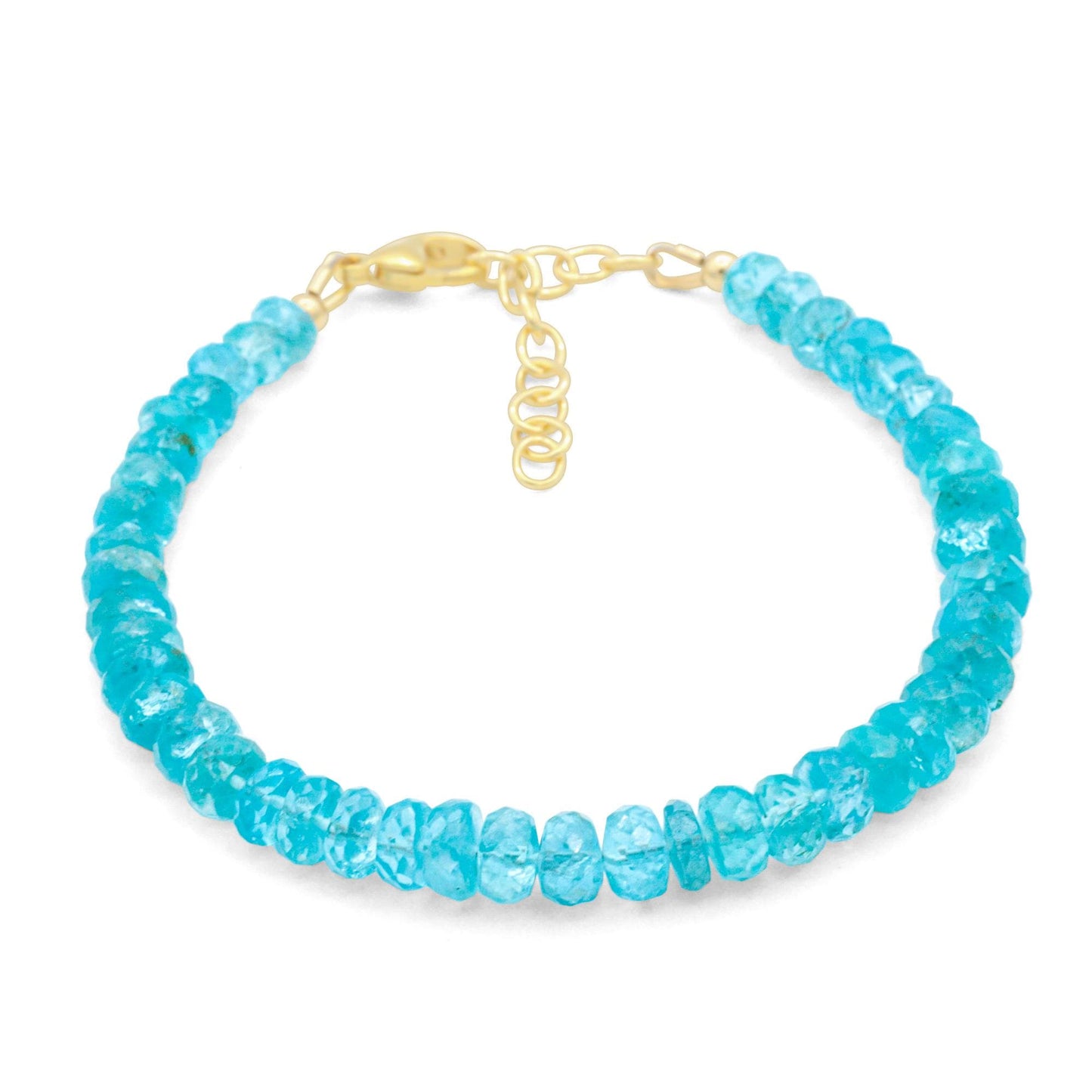 Apatite Bracelet, beaded apatite bracelet | Stunning faceted blue apatite bracelet, quality apatite jewelry, apatite