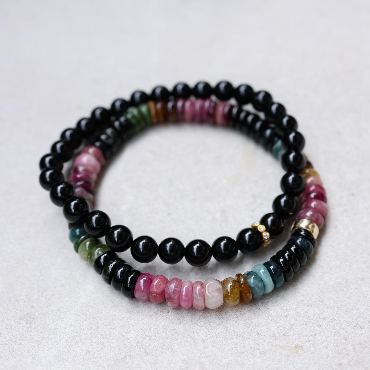 Multicolor Mixed Tourmaline Bracelet, Solid 14K Gold Diamond Bracelet, Rare Natural Tourmaline Gemstone Jewelry