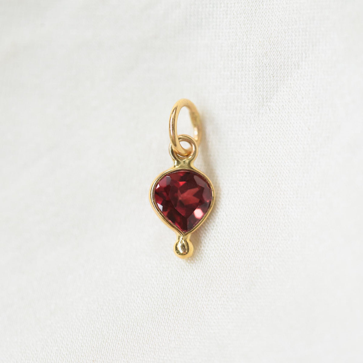 Tiny Gemstone Drop Charms – Solid 14K Gold