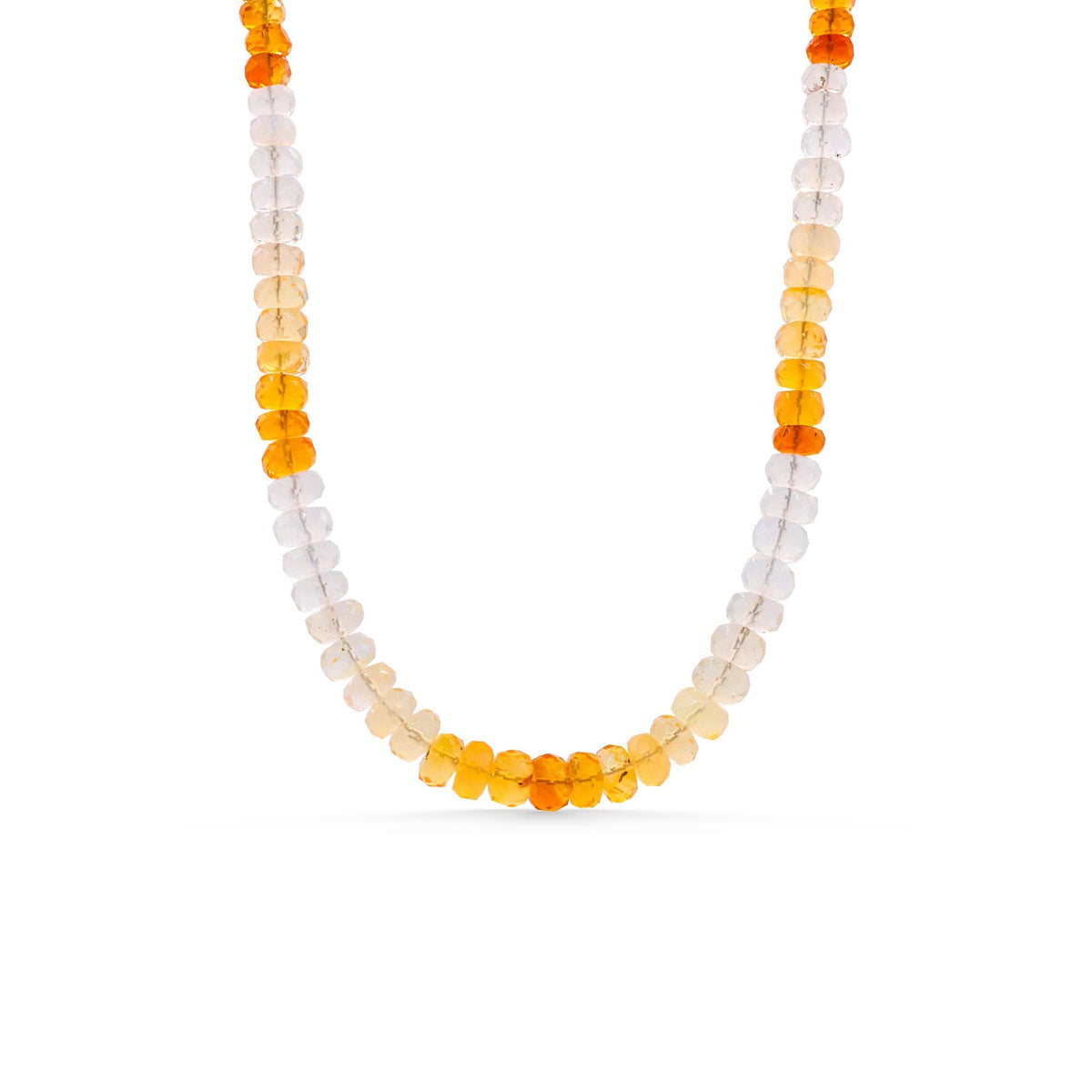 Mexican Fire Opal Necklace – 5mm Faceted Rondelle, 14K Gold Filled