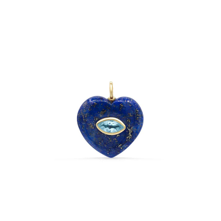 Lapis Lazuli heart pendant necklace from Earthly Abundance featuring a deep blue gemstone heart on a silver chain.