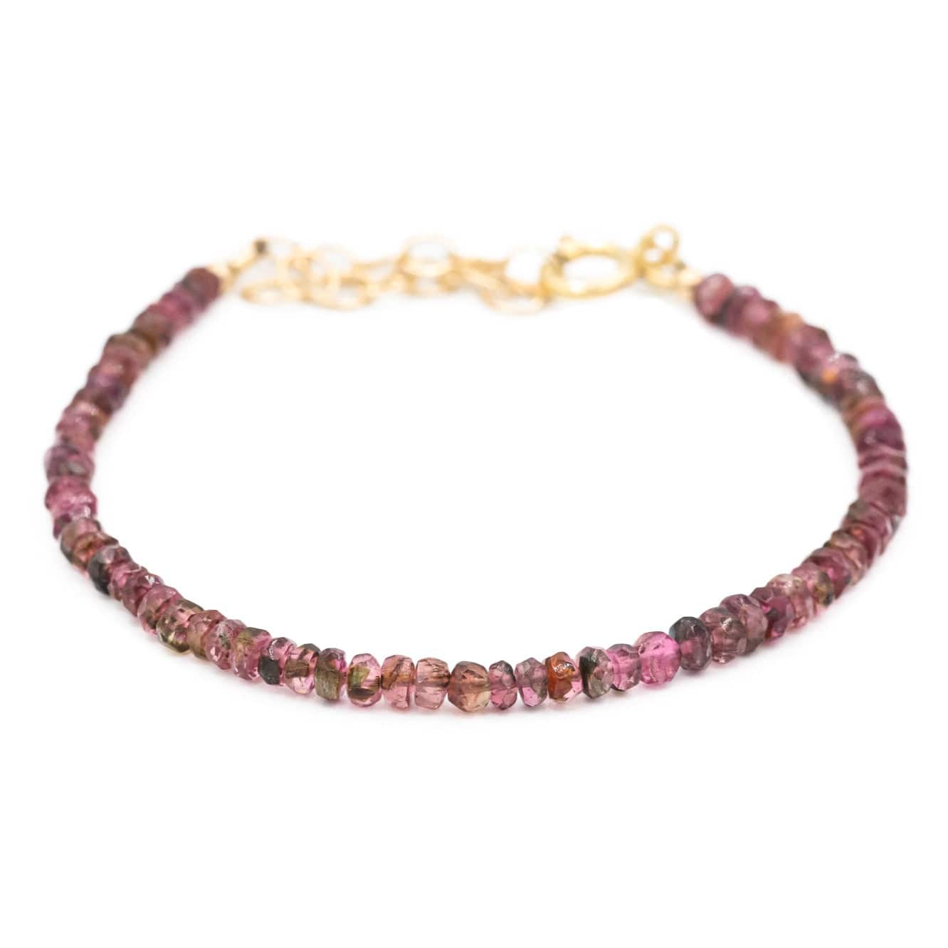 Mini Tourmaline bracelet from Earthly Abundance Jewelry featuring small, colorful tourmaline beads on a delicate chain.
