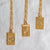 Rectangle gold necklace