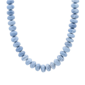 Blue opal smooth rondel necklace