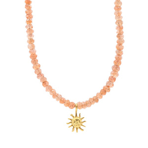 Sun face sunstone necklace
