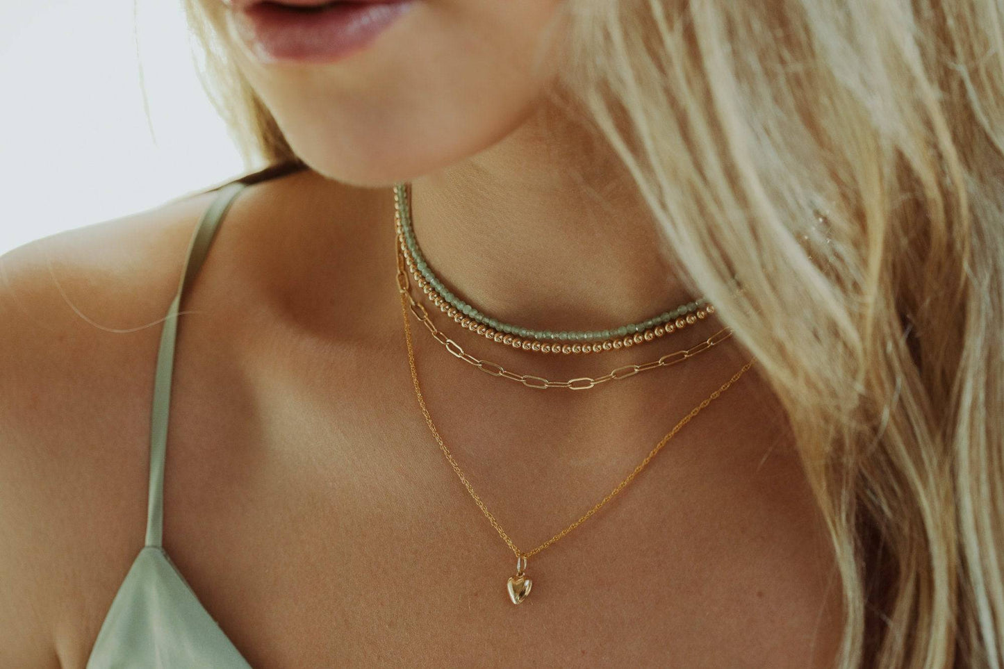 Small paperclip chain necklace in 14K gold filled with delicate, interconnected links, stylish jewelry by Earthly Abundance Jewelry