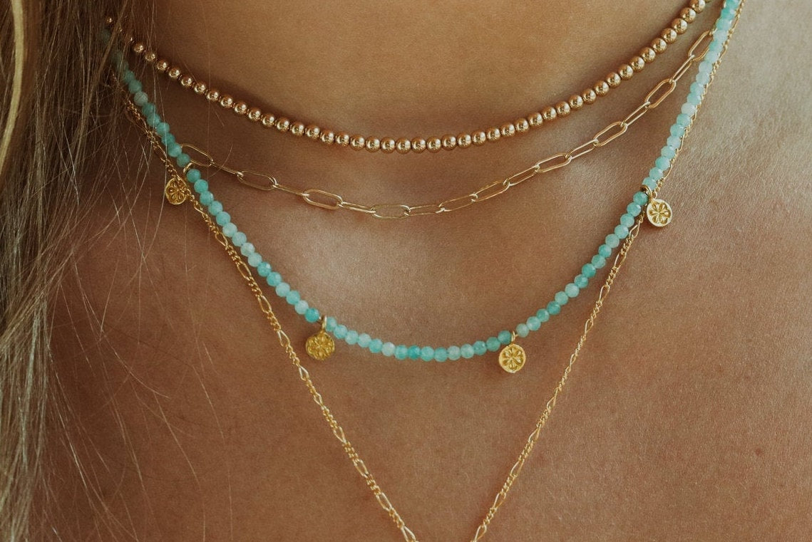 Amazonite medallion necklace