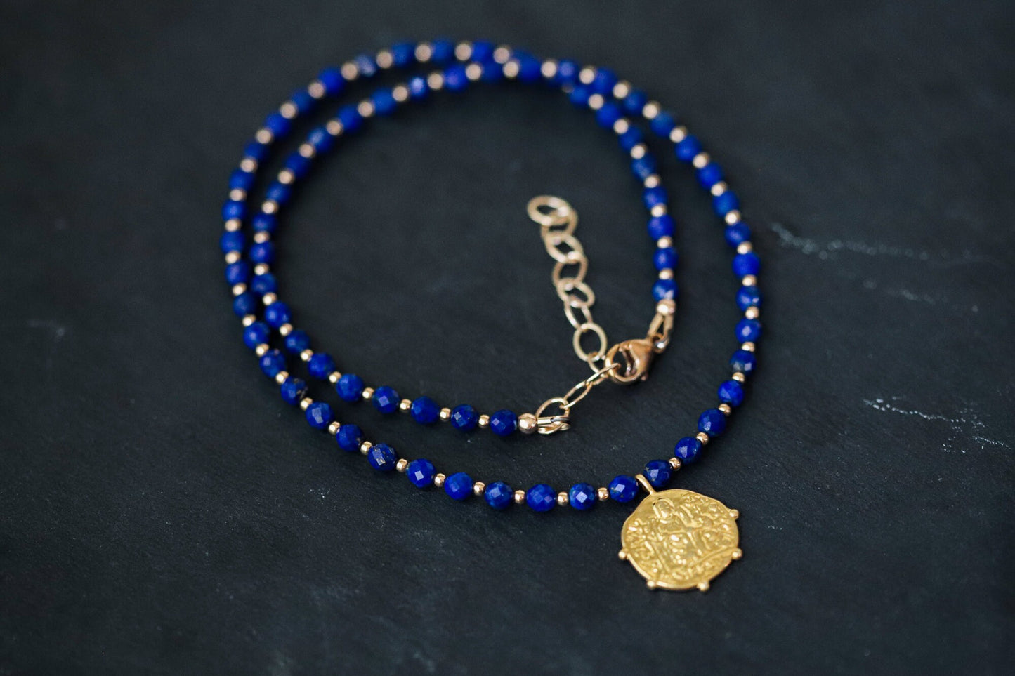 Lapis lazuli Greek Necklace