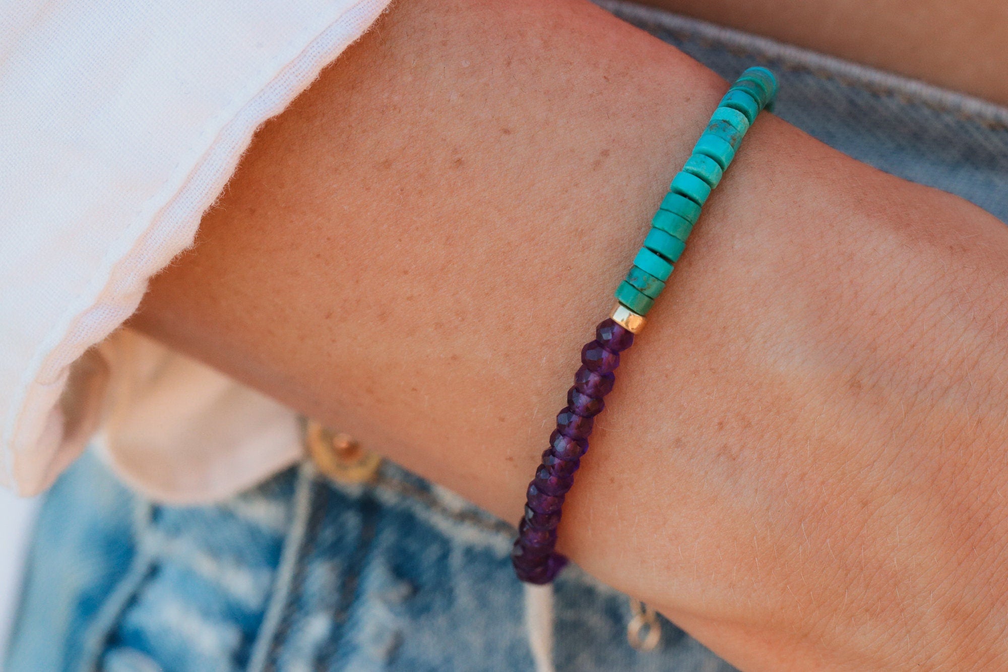 Amethyst and turquoise bracelet