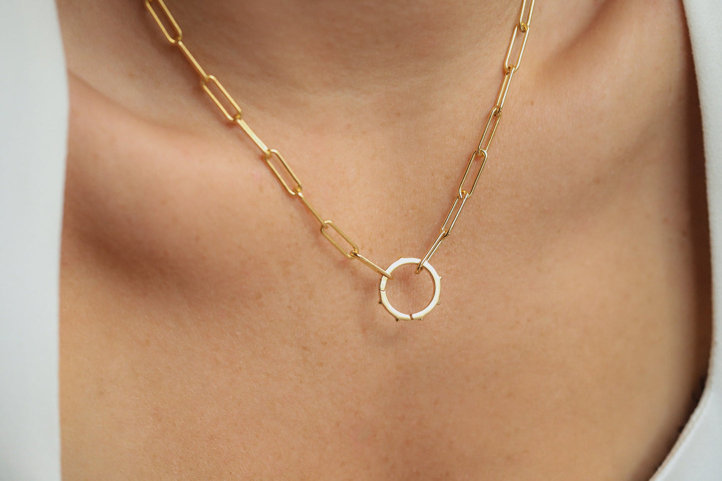 Charm holder SMOOTH - 3 microns gold vermeil