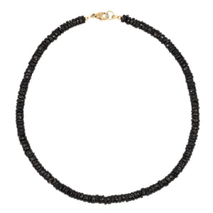 Faceted black spinel necklace