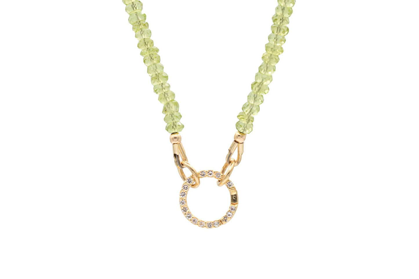 Charm holder - 3 microns gold vermeil, white topaz