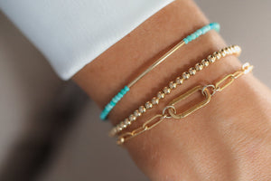 Mini Tourmaline gold bar bracelet