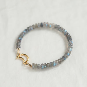 Labradorite Carabiner Bracelet | Women's Labradorite Bracelet | AAA+ Labradorite | Blue Flash Labradorite bracelet | labradorite beaded