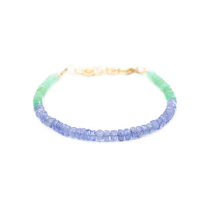 Tanzanite + Chrysoprase Bracelet, Violet Flame Energy, gold tanzanite, AAA tanzanite, chrysoprase, bright happy gemstone bracelet