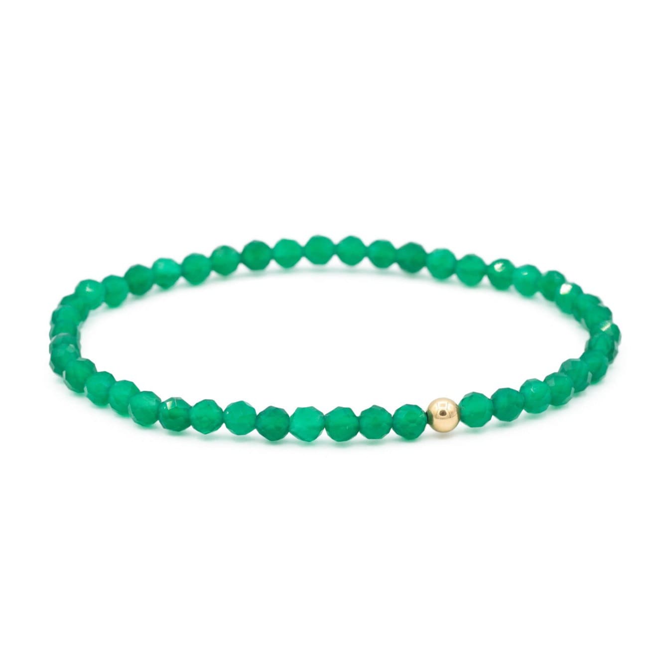 Green Onyx Bracelet, Genuine Green Onyx Beaded Bracelet, 4mm Genuine Green Onyx gold filled bracelet, green onyx faceted
