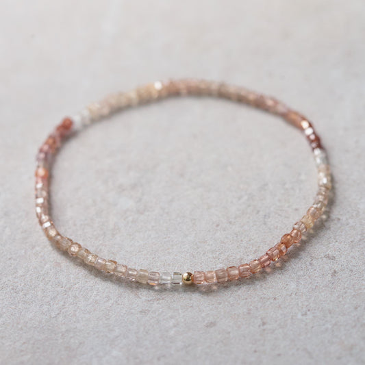 Earthly Abundance Zircon Cube Stretch Bracelet featuring sparkling zircon stones on a flexible stretch band.