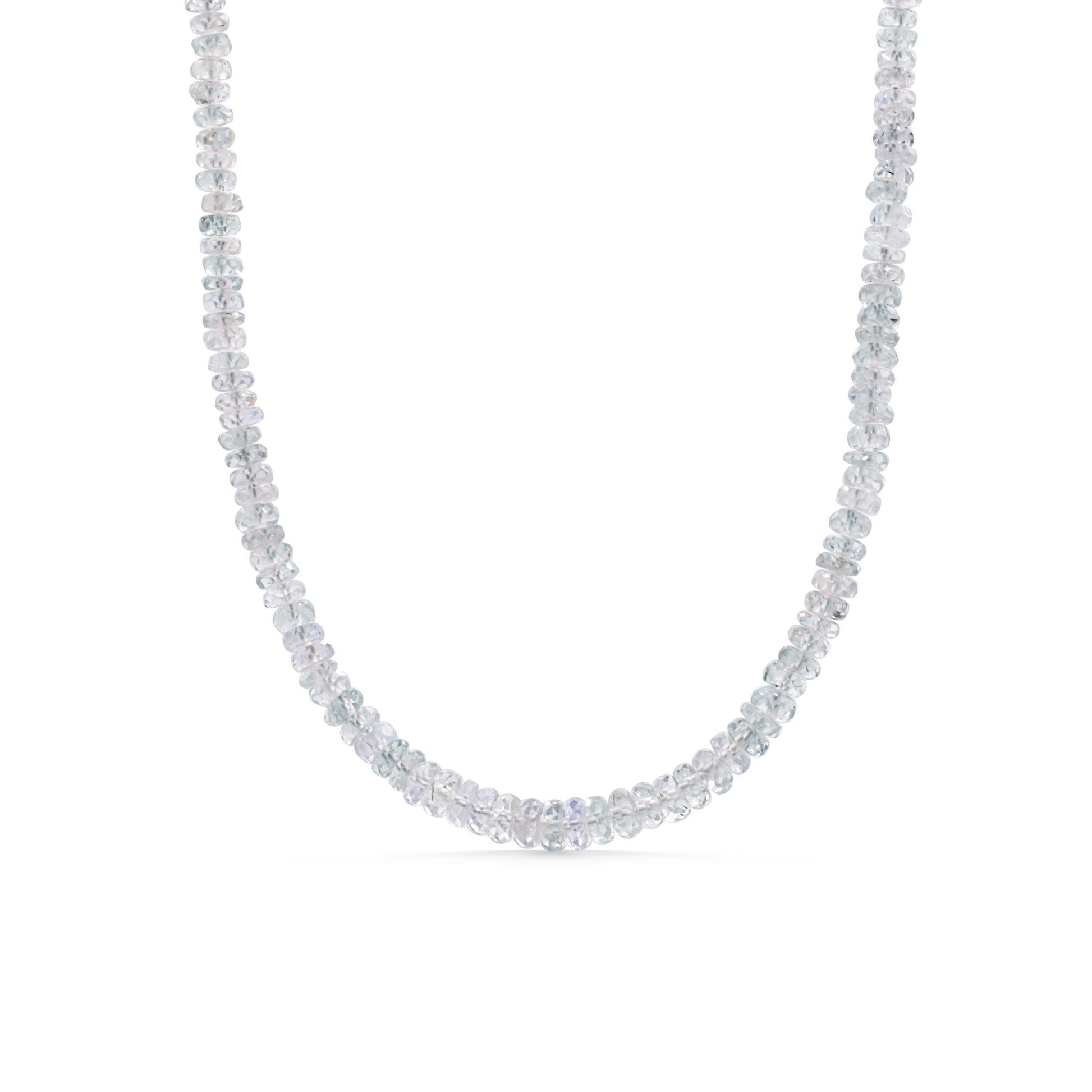 Grey sapphire necklace in 14K gold from Earthly Abundance featuring a delicate pendant with grey sapphire gemstone.