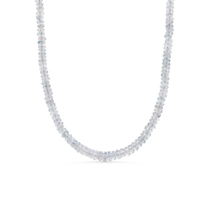 Grey sapphire necklace in 14K gold from Earthly Abundance featuring a delicate pendant with grey sapphire gemstone.
