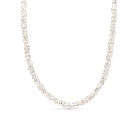 14K zircon triangle necklace by Earthly Abundance featuring a sparkling geometric pendant on a delicate chain.
