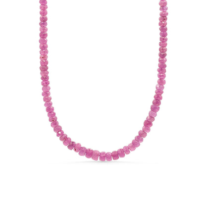 African Ruby necklace featuring vibrant red gemstones on a delicate chain, from Earthly Abundance.