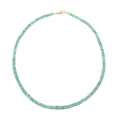 Green Kyanite necklace featuring a polished green gemstone pendant on a delicate chain by Earthly Abundance.