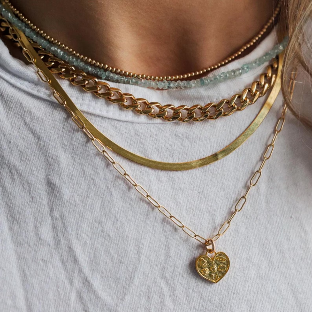 Aquamarine Necklace 14K