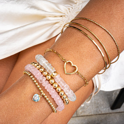 Morganite Beryl Heishi Bracelet