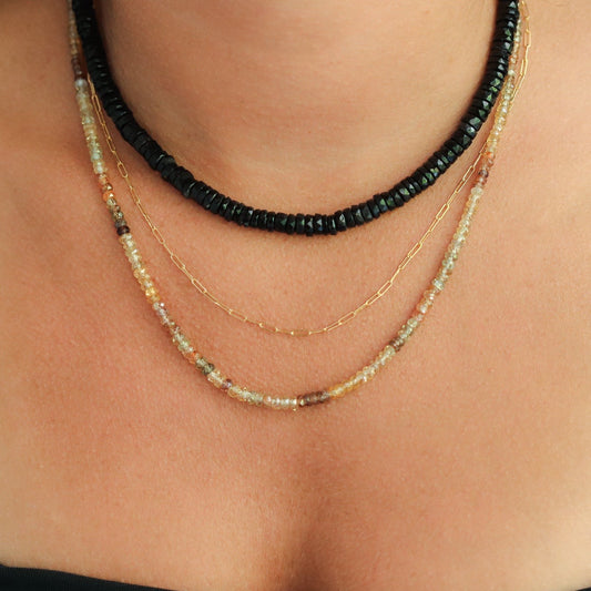 Sparkly natural zircon necklace