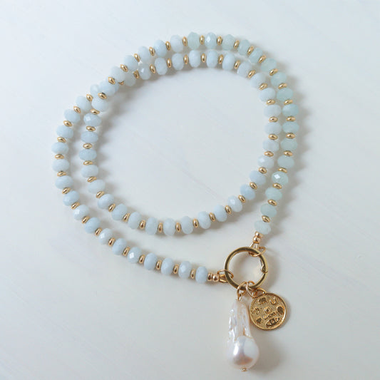 Aquamarine Necklace Charm necklace - Earthly Abundance
