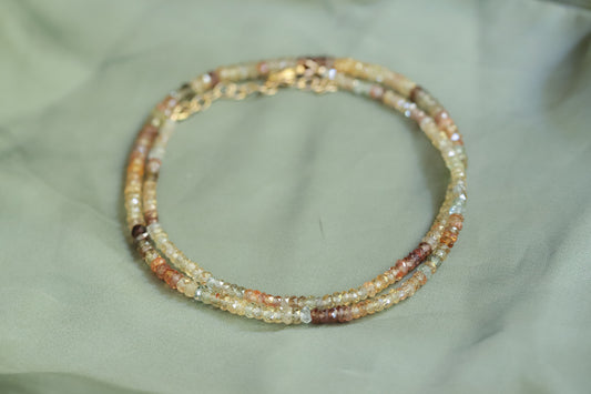Sparkly natural zircon necklace