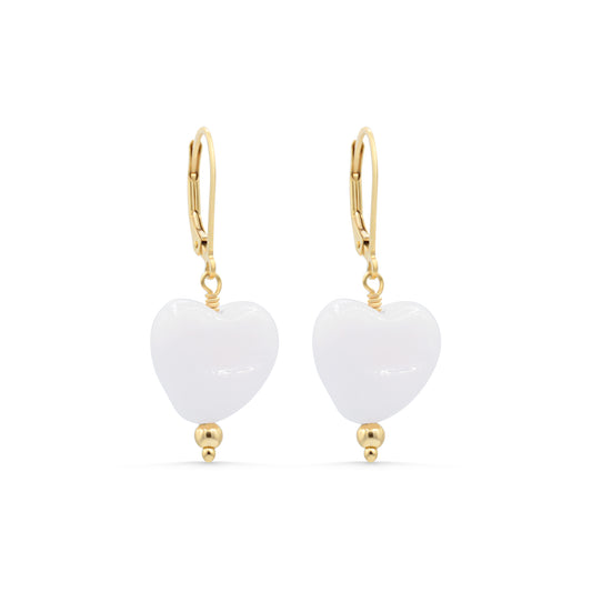 Mangano Calcite Heart Earrings