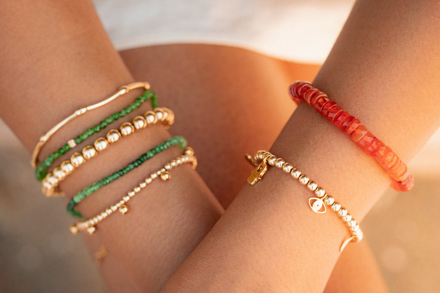 Carnelian Heishi Bracelet