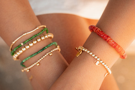 Carnelian Heishi Bracelet
