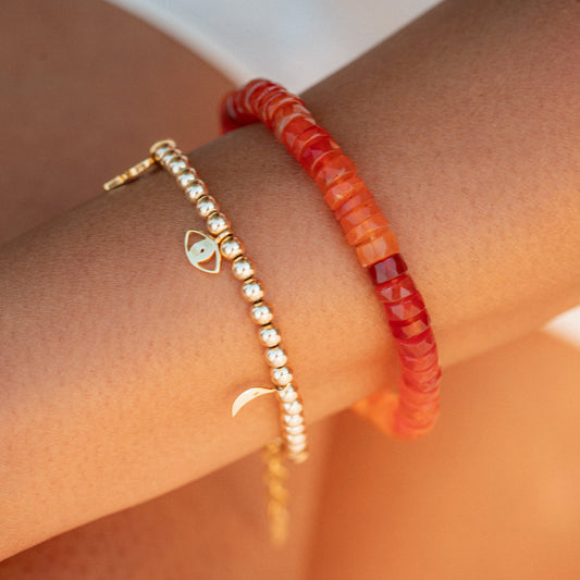 Carnelian Heishi Bracelet