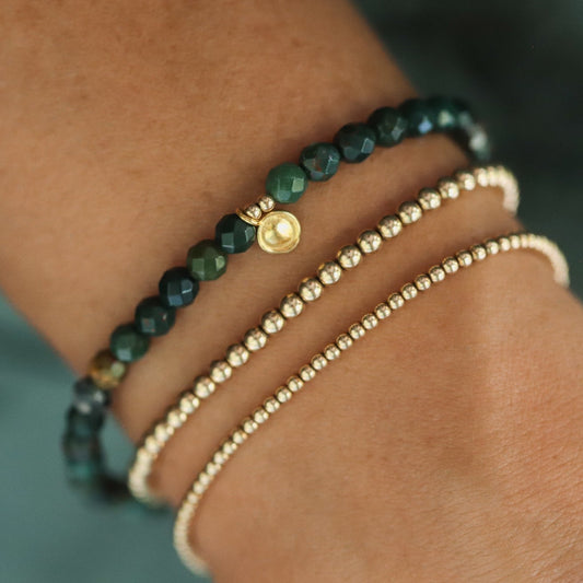 Faceted bloodstone with heart