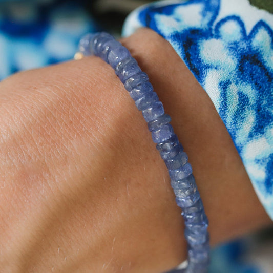Smooth rondel Tanzanite Bracelet