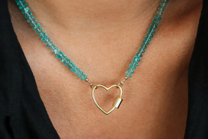 Apatite Heart Necklace