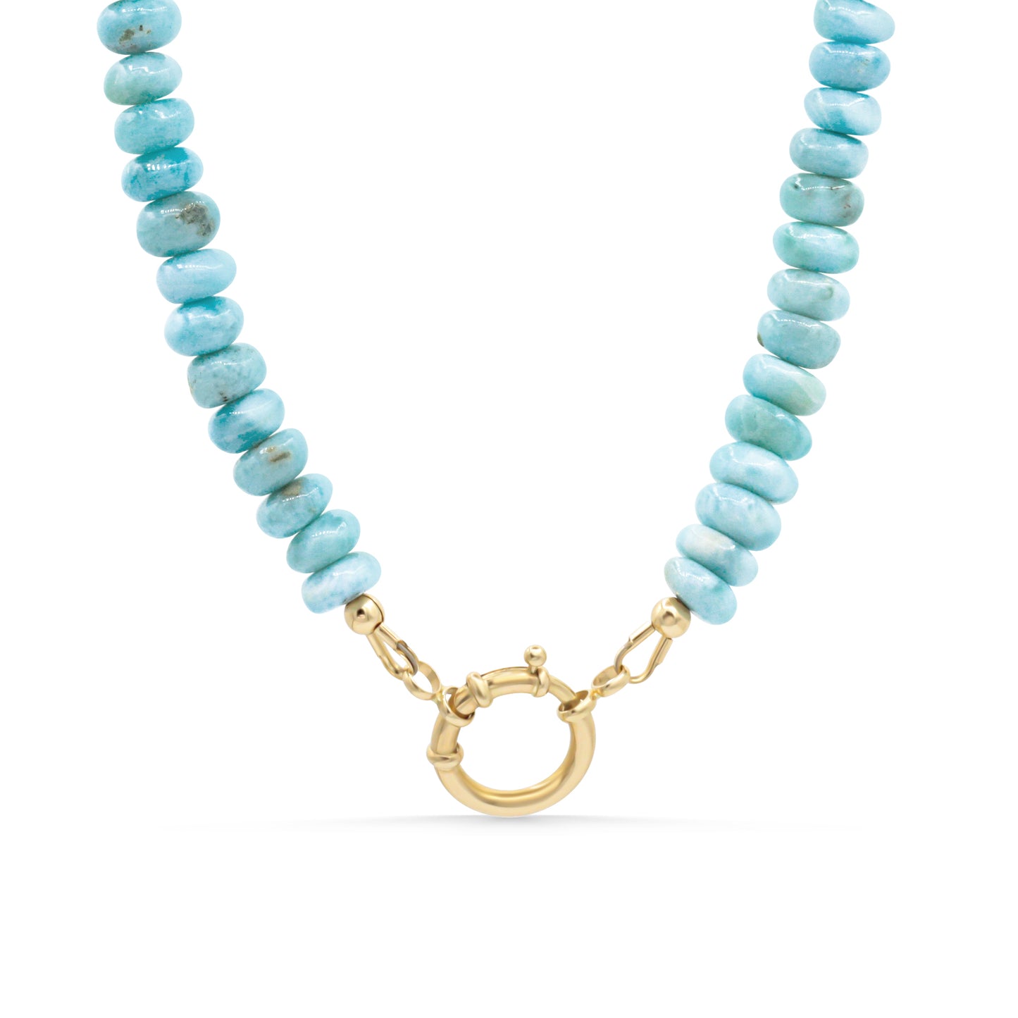 Tranquil Beauty Larimar Necklace - 14K