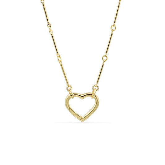 14K Gold Filled Heart Carabiner Necklace
