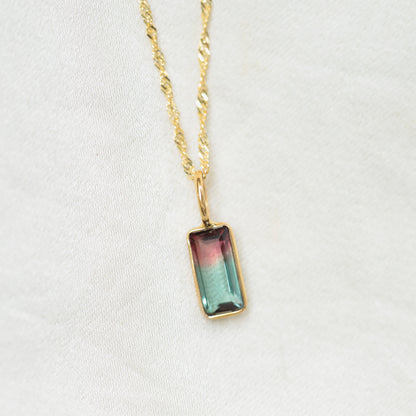 Watermelon Haze – One of a Kind Bi-Color Tourmaline Necklace
