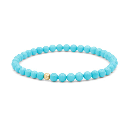 Solid 14K gold Sleeping beauty turquoise