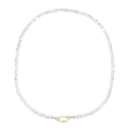 14K Rainbow Moonstone Carabiner