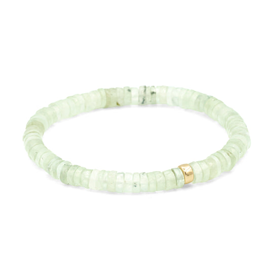 Prehnite Heishi bracelet